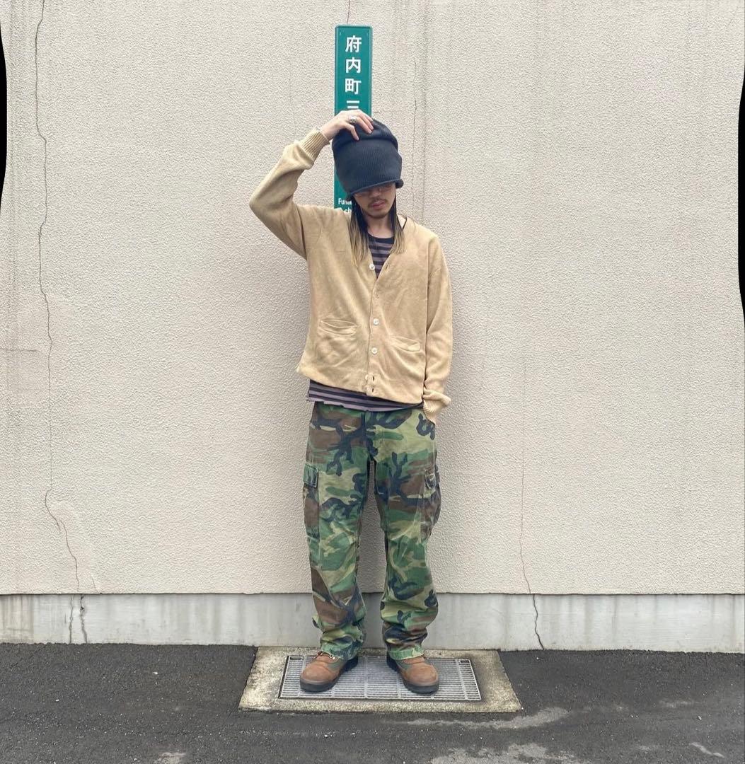 カモフラージュ　デニム　バギーパンツ