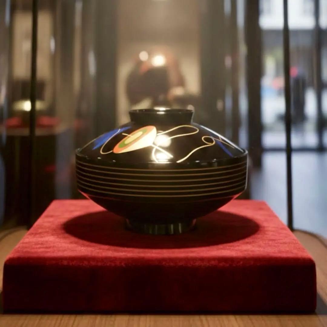 時代物】金沢漆器 能作謹製 独楽蒔絵 千筋吸物椀×5客セット縁起物 民藝