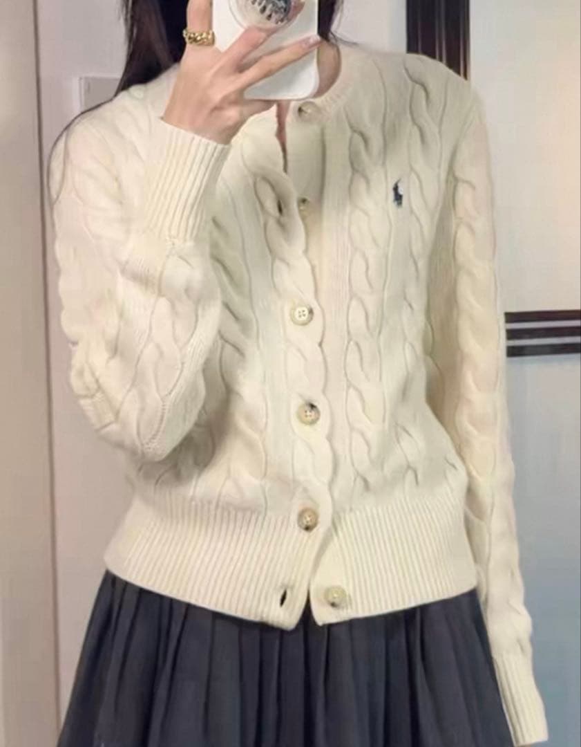 新品POLO RALPH LAUREN（ポロ ラルフローレン）カーディガン ケーブルニット ウールカシミヤ カーディガン（カーディガン/ボレロ