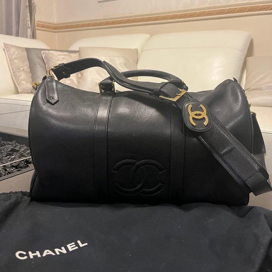 CHANEL シャネル ヴィンテージ　キャビアスキン　ボストンバッグ