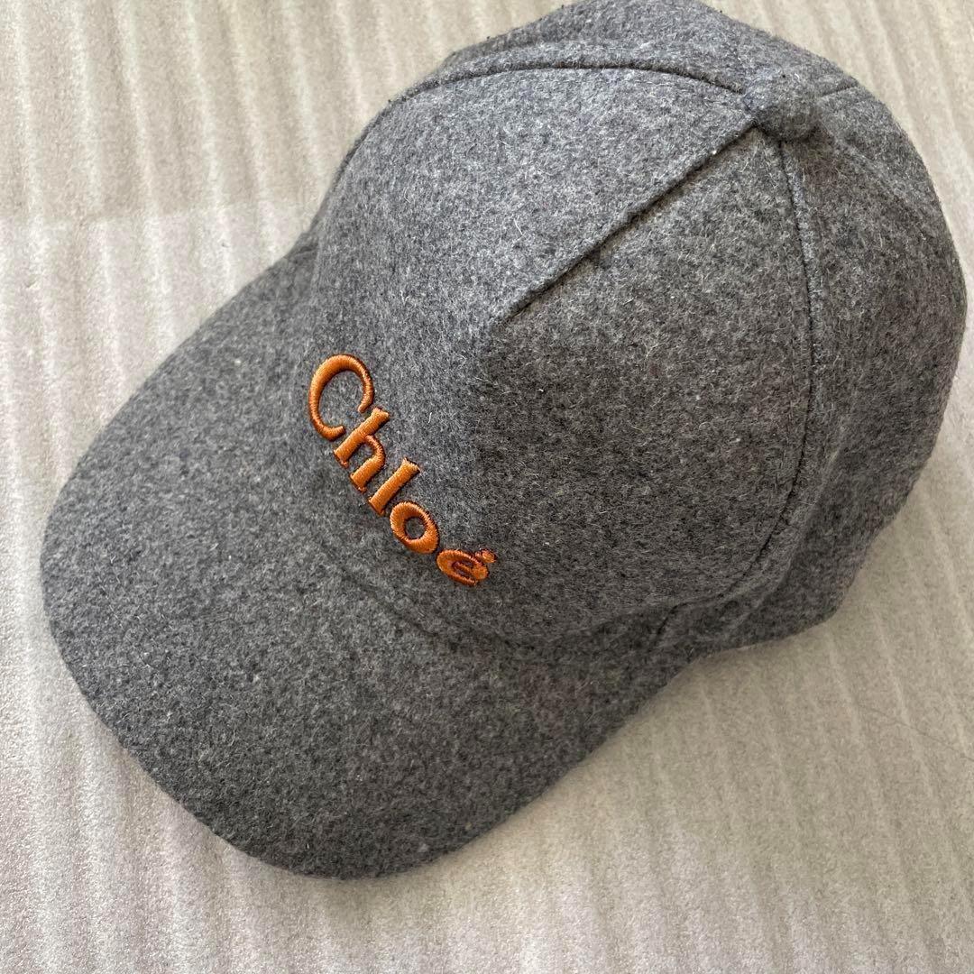 Chloe クロエ メルトン　キャップ 帽子58 グレー系