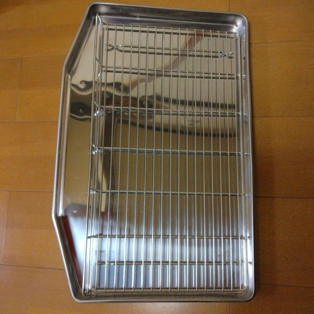 【新品未使用】業務用フライヤー油切りパッド網付き　ステンレス