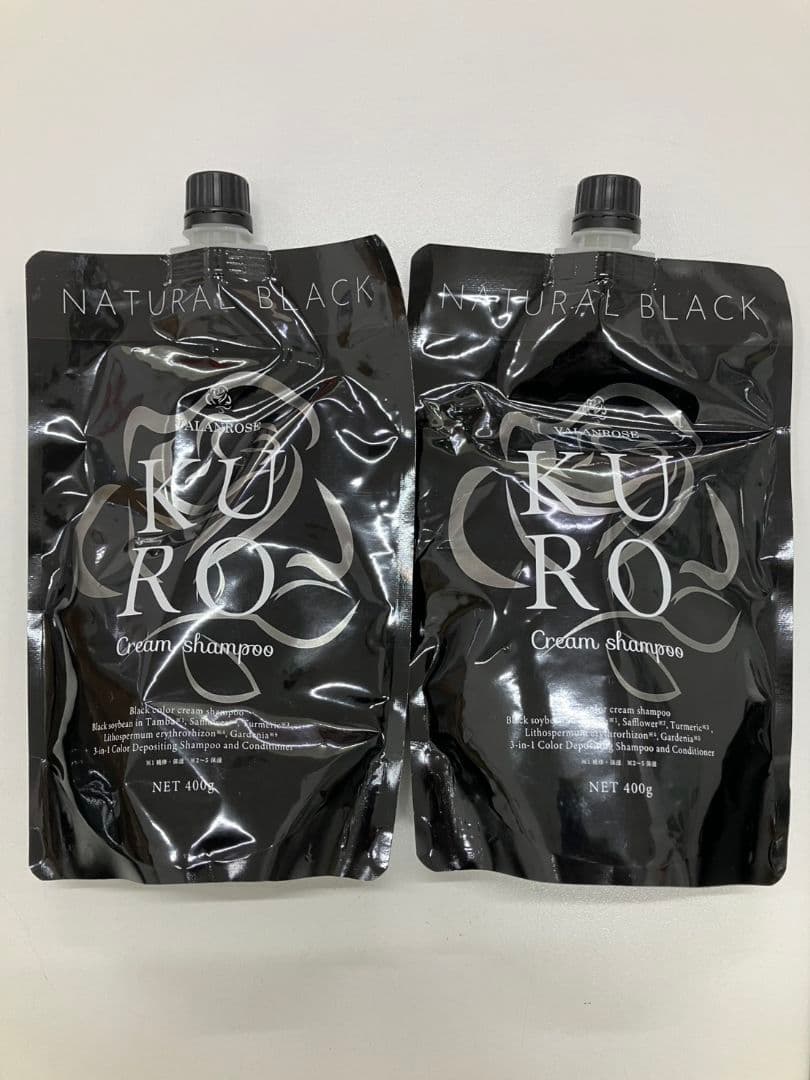【KURO Cream Shampoo ナチュラルブラック 400g】2個