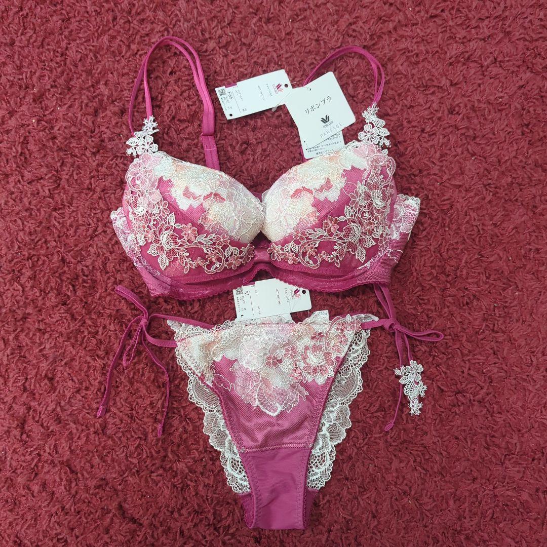 ワコールパルファージュリボンブラ、ショーツF65 Wacoal パルファージュ リボンブラ F65 ブラジャー ショーツ - メルカリ