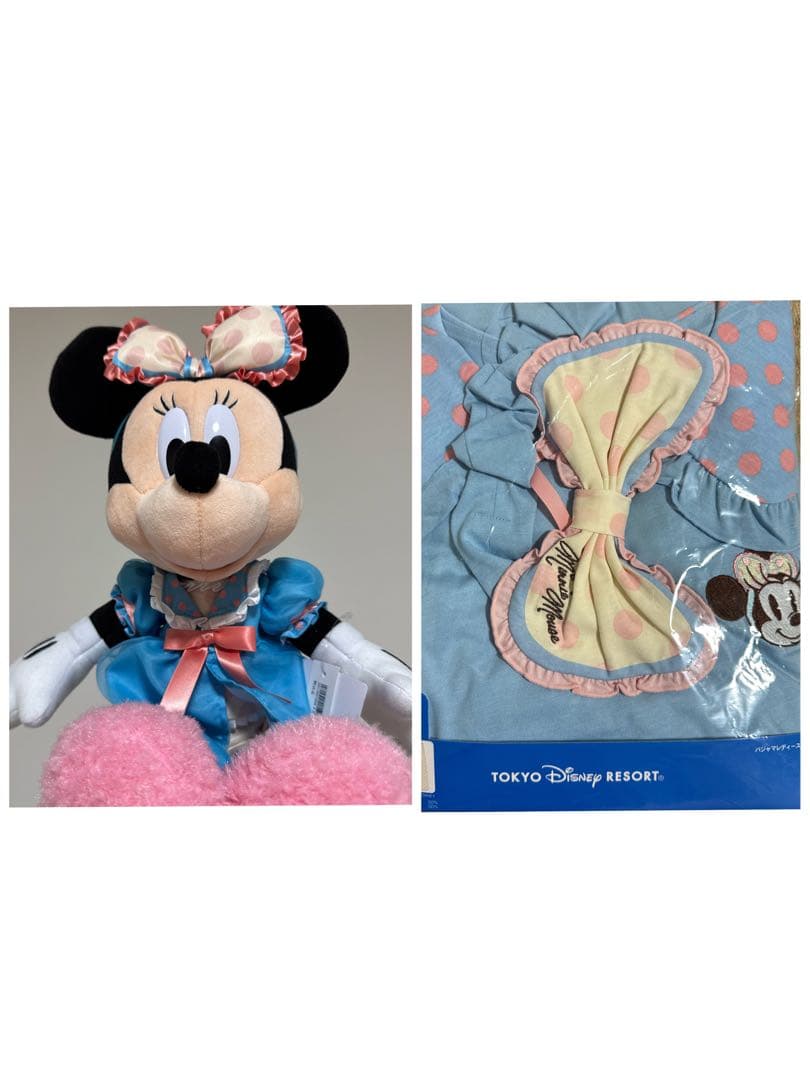 【値下げ中】ミニー　パジャマパーティー　ぬいぐるみ　パジャマセット ぬいぐるみ＆ルームウェア！東京ディズニーランド 