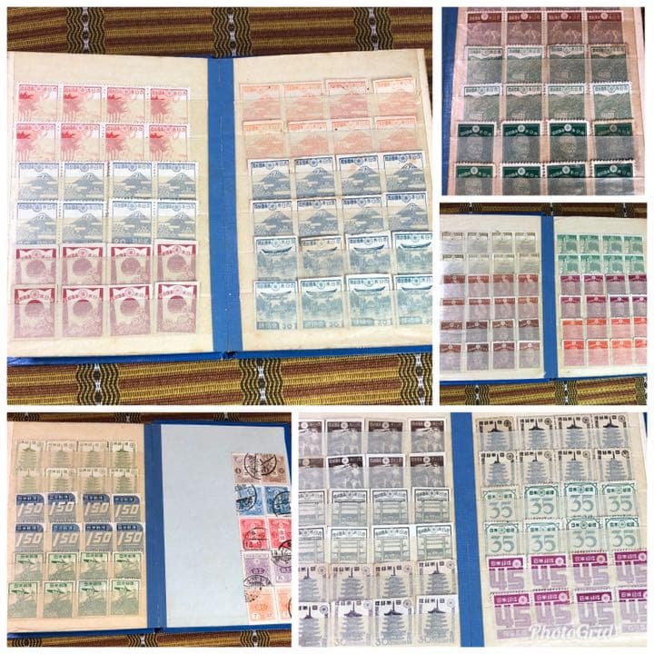 昭和12年〜25年 未使用普通切手24種8枚づつ計192枚ブック付 歴史的資料！